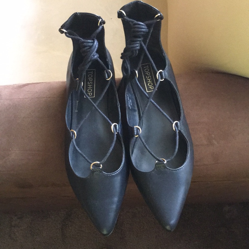 Topshop lace up flats